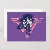 ジャスティスリーグ |女疑問に思性とシンボルポップ・アートのアート ポストカード (正面/裏面)