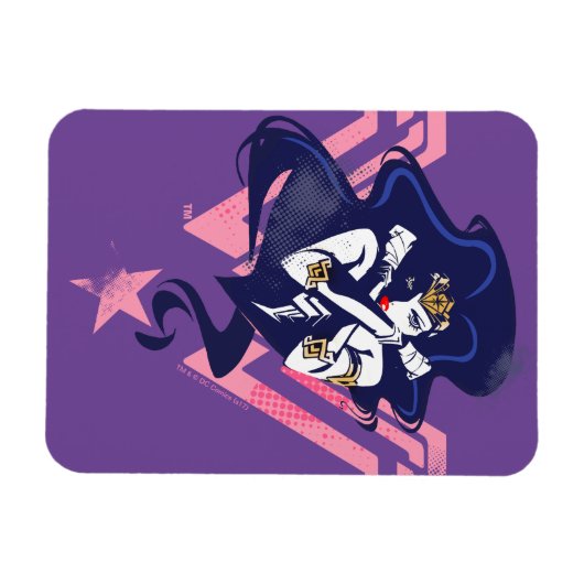 ジャスティスリーグ |女疑問に思性とシンボルポップ・アートのアート マグネット (横)