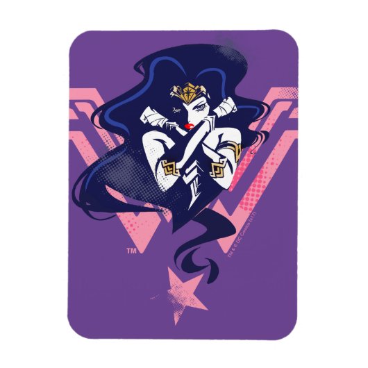 ジャスティスリーグ |女疑問に思性とシンボルポップ・アートのアート マグネット (縦)