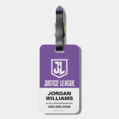 ジャスティスリーグ |女疑問に思性とシンボルポップ・アートのアート ラゲッジタグ (裏面縦)