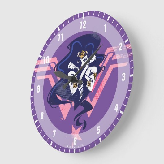 ジャスティスリーグ |女疑問に思性とシンボルポップ・アートのアート ラージ壁時計 (傾斜)