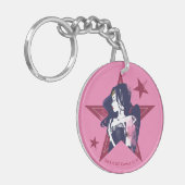 ジャスティスリーグ |女疑問に思性と星のポップ・アートの芸術 キーホルダー (正面左)