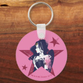 ジャスティスリーグ |女疑問に思性と星のポップ・アートの芸術 キーホルダー (正面)