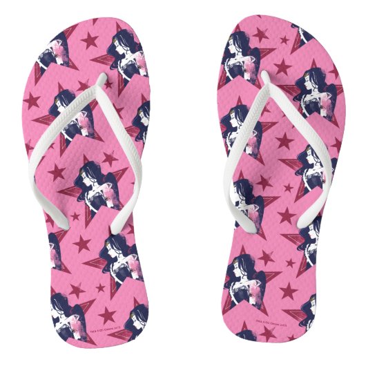 ジャスティスリーグ |女疑問に思性と星のポップ・アートの芸術 ビーチサンダル (ソール)