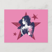 ジャスティスリーグ |女疑問に思性と星のポップ・アートの芸術 ポストカード (正面)