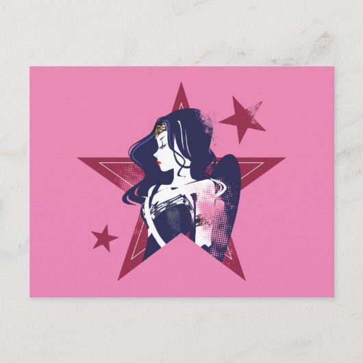 ジャスティスリーグ |女疑問に思性と星のポップ・アートの芸術 ポストカード (正面)