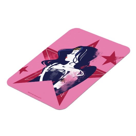 ジャスティスリーグ |女疑問に思性と星のポップ・アートの芸術 マグネット (左側)