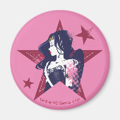 ジャスティスリーグ |女疑問に思性と星のポップ・アートの芸術 マグネット (正面)