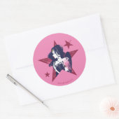 ジャスティスリーグ |女疑問に思性と星のポップ・アートの芸術 ラウンドシール (封筒)