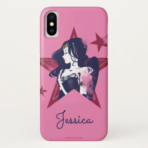 ジャスティスリーグ 女疑問に思性と星のポップ・アートの芸術 iPhone X ケース