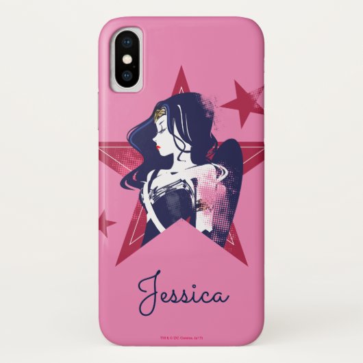 ジャスティスリーグ |女疑問に思性と星のポップ・アートの芸術 Case-Mate iPhoneケース (裏面)