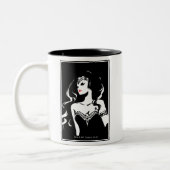 ジャスティスリーグ |女疑問に思性ノワールポップ・アートのアート ツートーンマグカップ (左)