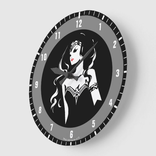 ジャスティスリーグ |女疑問に思性ノワールポップ・アートのアート ラージ壁時計 (傾斜)