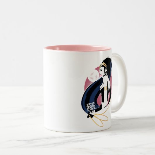 ジャスティスリーグ |女疑問に思性プロフィポップ・アートのール ツートーンマグカップ (正面右)