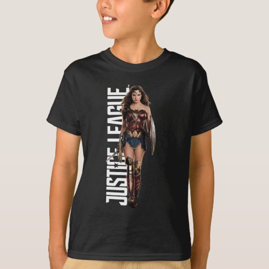 ジャスティスリーグ |戦場疑問に思の女性 Tシャツ (正面)