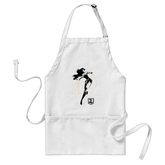 ジャスティスリーグ |投疑問に思げ縄芸術を持つポップ・アートの女性 スタンダードエプロン (正面)