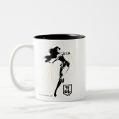 ジャスティスリーグ |投疑問に思げ縄芸術を持つポップ・アートの女性 ツートーンマグカップ (左)