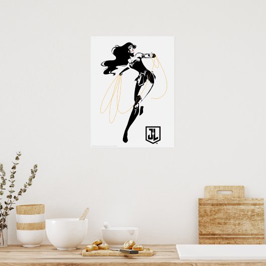 ジャスティスリーグ |投疑問に思げ縄芸術を持つポップ・アートの女性 ポスター (キッチン)