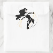 ジャスティスリーグ |投疑問に思げ縄芸術を持つポップ・アートの女性 ラウンドシール (バッグ)