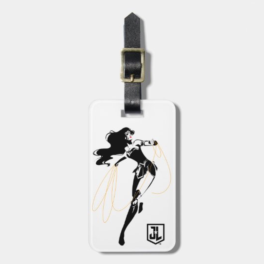 ジャスティスリーグ |投疑問に思げ縄芸術を持つポップ・アートの女性 ラゲッジタグ (正面縦)