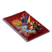 ジャスティスリーグ |男すごい、フラッシュ、バットマンバッジ ノートブック (右側)