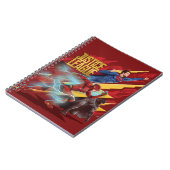 ジャスティスリーグ |男すごい、フラッシュ、バットマンバッジ ノートブック (左側)