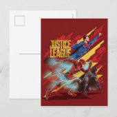 ジャスティスリーグ |男すごい、フラッシュ、バットマンバッジ ポストカード (正面/裏面)