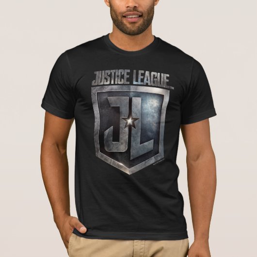 ジャスティスリーグ |金属JLシールド Tシャツ (正面)
