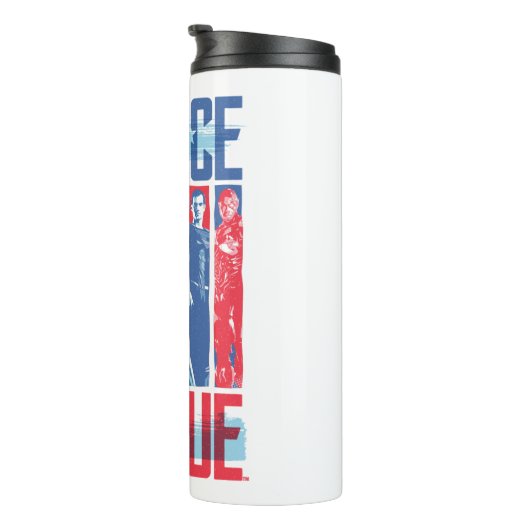 ジャスティスリーグ |青と赤のグループアーポップ・アートのト タンブラー (回転右)