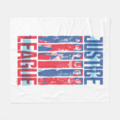 ジャスティスリーグ |青と赤のグループアーポップ・アートのト フリースブランケット (正面(横))