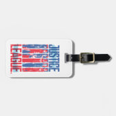 ジャスティスリーグ |青と赤のグループアーポップ・アートのト ラゲッジタグ (正面横)