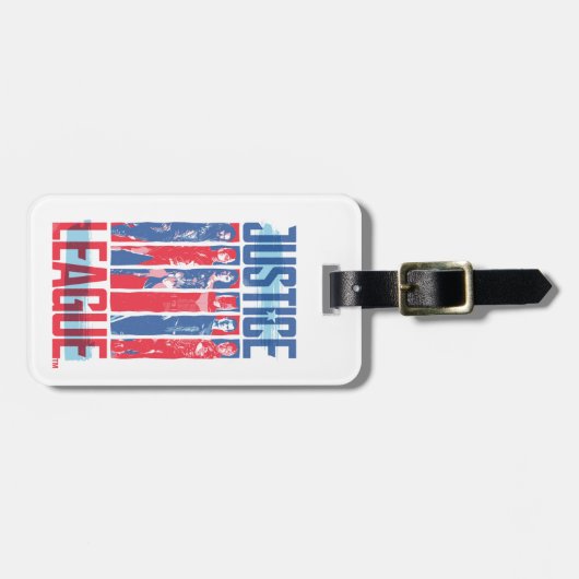 ジャスティスリーグ |青と赤のグループアーポップ・アートのト ラゲッジタグ (正面横)