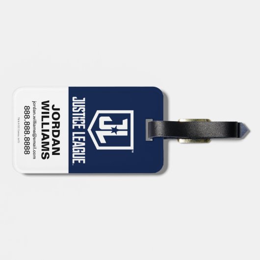 ジャスティスリーグ |青と赤のグループアーポップ・アートのト ラゲッジタグ (裏面横)