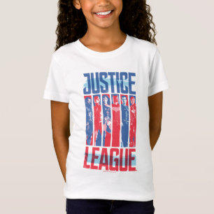 ジャスティスリーグ 青と赤のグループアーポップ・アートのト Tシャツ