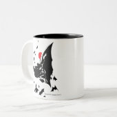 ジャスティスリーグ | Batman in Cloud of Aterts ポップ・アートの Art ツートーンマグカップ (正面左)