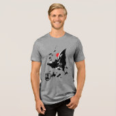 ジャスティスリーグ | Batman in Cloud of Aterts ポップ・アートの Art トライブレンドＴシャツ (正面全面)