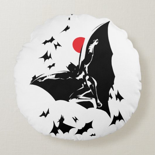ジャスティスリーグ | Batman in Cloud of Aterts ポップ・アートの Art ラウンドクッション (正面)