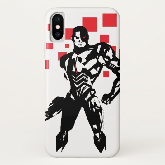 ジャスティスリーグ | Cyborg Digital Noir ポップ・アートの Art Case-Mate iPhoneケース (裏面)