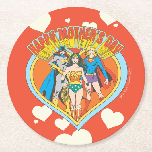 ジャスティスリーグ | Happy Mother's Day ラウンドペーパーコースター (正面)
