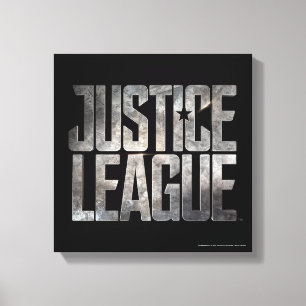 ジャスティスリーグ Justice Leagueメタリックロゴ キャンバスプリント
