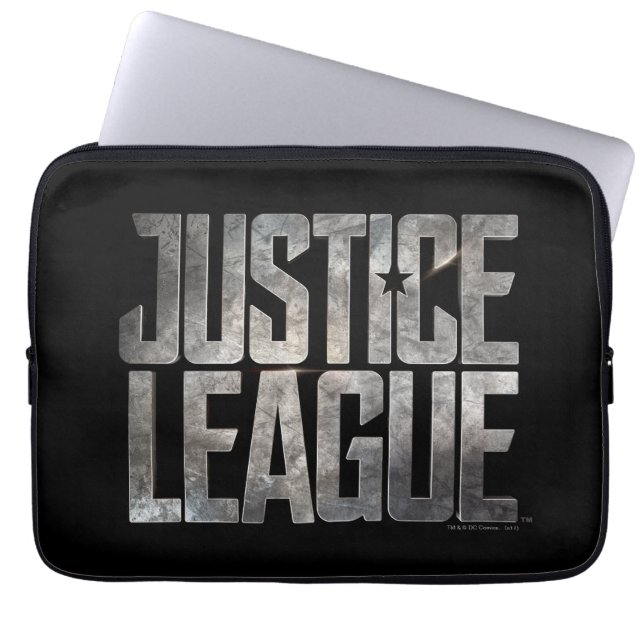 ジャスティスリーグ | Justice Leagueメタリックロゴ ラップトップスリーブ (正面)
