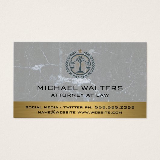 ジャスティスロゴ |大理石と金ゴールドの背景 (正面)