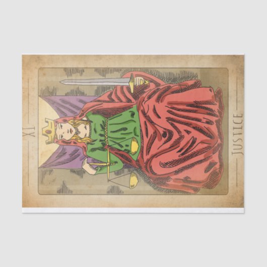 ジャスティス専攻のアルカナタロットカーはかりで測ド 薄葉紙 (正面)