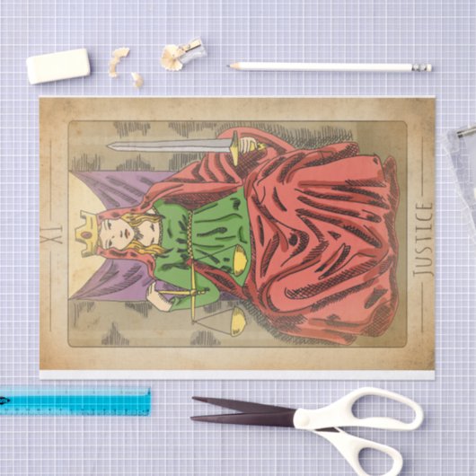 ジャスティス専攻のアルカナタロットカーはかりで測ド 薄葉紙 (クラフト)