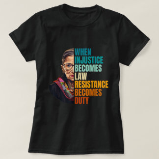 ジャスティス引用ボールド抗議アートTシャツ Tシャツ