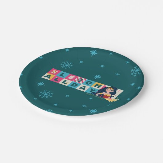 ジャスティス疑問に思リーグウーマン"Sleigh All Day" ペーパープレート (アングル)