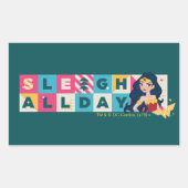 ジャスティス疑問に思リーグウーマン"Sleigh All Day" 長方形シール (正面)