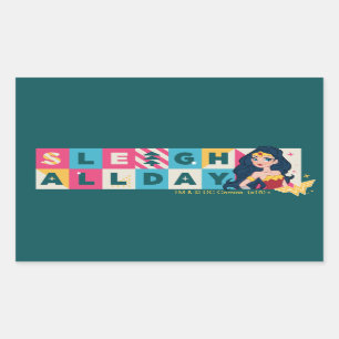 ジャスティス疑問に思リーグウーマン"Sleigh All Day" 長方形シール