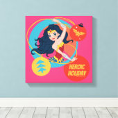 ジャスティス疑問に思リー女子ホリデーボーブル キャンバスプリント (インサイチュ (ウッドフロア))