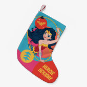 ジャスティス疑問に思リー女子ホリデーボーブル スモールクリスマスストッキング (正面 (吊り時))
